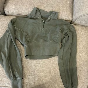 Aerie cropped half zip long sleeve size S